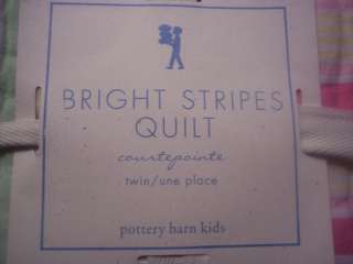  Barn Kids~BRIGHT STRIPES QUILT~PINK~TWIN~NEW HARD TO FIND QUILT 