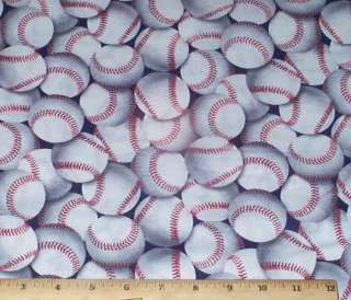 Baseballs packed Sports Cotton Fabric yds 843747034439  