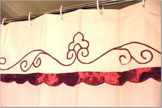 Vintage Patchword&Battenburg Shower curtain w/valance B  