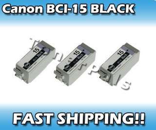 3x Black Ink Cartridge for Canon BCI 15 PIXMA iP90  