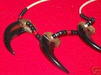 BEAR CLAW NECKLACE   GRIZZLY 3 CLAW Replica (G3 RB)  