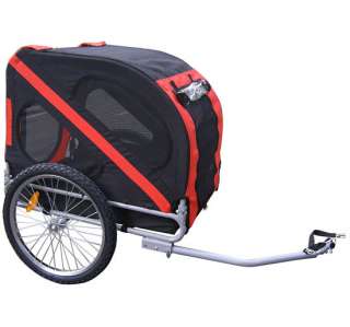 Deluxe Pet Dog Bike Bicyble Trailer Cat Carrier + Bicycle Hitch Red 