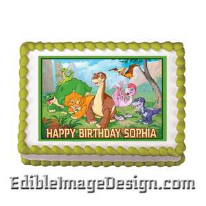 THE LAND BEFORE TIME Edible Birthday Party Cake Image Cupcake Topper 
