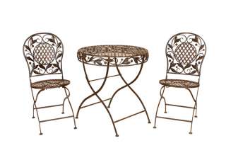 Leaf And Berry Bistro Patio Garden Table And Chairs S/3 758647995080 