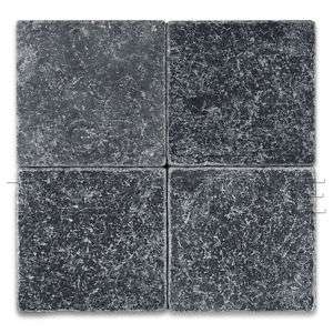 Taurus Black Marble 6 X 6 Tumbled Field Tile  
