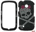 CELL PHONE CASE COVER FOR LG COSMOS TOUCH VN270 BLING SILVER SKULL ON 
