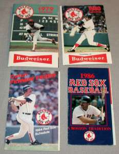 Boston Red Sox MLB Baseball Schedules 1979 1986  