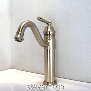 Satin Brushed Nickel Bathroom Vessel Sink Faucet Mixer Tap A32