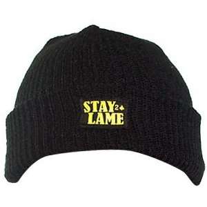   Lowcard Stay Lame Beanie Black Yellow Skate Beanies