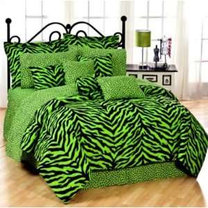  Zebra Print Bed in a Bag   Lime Green/Black