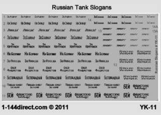 144   1/100 Decals Russian Soviet Slogans FOW   YK 11  
