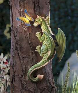   Powered Butterfly & Dragon Tree Statue Light Outdoor Lighting Decor