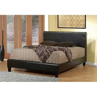  Contemporary Leather Like Eastern King Size Platform Bed