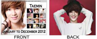   Shinee Taemin Lee 李泰民 이태민 Wall Photo Calendar 2012  