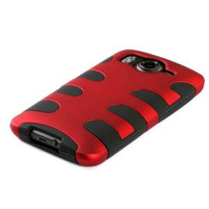 HTC Inspire 4G Fishbone Hard Case Silicone Cover Red /Black  