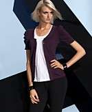   International Concepts Top, Pleated Scoopneck with Attached Cardigan