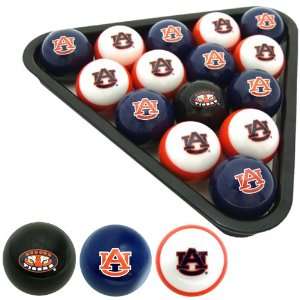 Billiard Pool Balls Set with Cue Ball   Auburn  Sports 