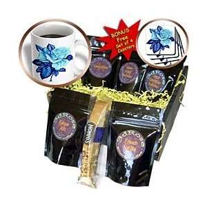 SmudgeArt Flower Art Designs   Rose Blue Tone   Coffee Gift Baskets 