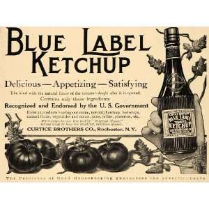 1909 Ad Curtice Brothers Co Blue Label Ketchup Tomato   Original Print 