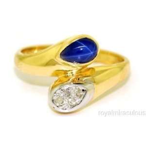  Blue Star Sapphire & Diamond Ring Jewelry