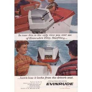   Ad Evinrude Starflight II 75hp Outboard Motor Boat Original Print Ad