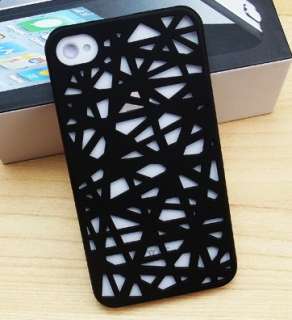 Black Carving Birds Nest Pattern Hard Case Cover Skin for iPhone 4S 4G 