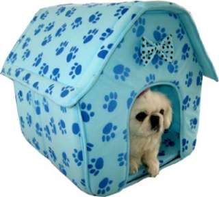 Blue Collapsible Indoor Pet Dog Cat Bed House Furniture  