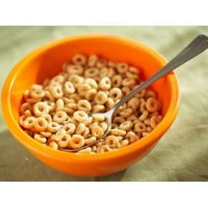  View of Bowl of Breakfast Cereal with Spoon Photographic 