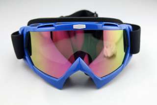 Ski Snowboard Snowmobile Motorcycle Goggles Off Road Eyewear Blue 