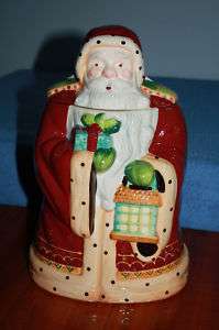 Santa Bringing Gifts Cookie Jar, Handmade for Nonnis  