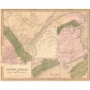  Bradford 1841 Antique Map of Lower Canada (Quebec), New 