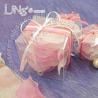 50 3x3x3 Clear Plastic Wedding Party Favor Gift Boxes  