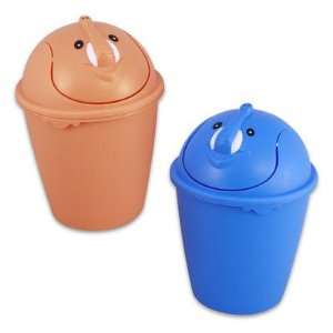 13.5H Plastic Waste Bin Trash Can with Elephant Lid 