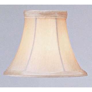 NEW 6 in. Wide Bell Clip On Shade, Ivory Silk, White Fabric Lining 