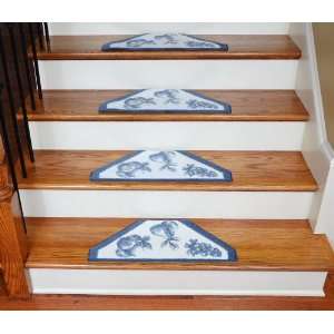  Washable Non Skid Carpet Stair Treads   Blue Fruit (13 