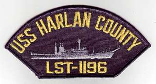 USS HARLAN COUNTY LST 1196   U.S. NAVY CAP PATCH  