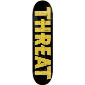  Threat Tape Deck 7.62 Yellow Veneer Skateboard Decks 