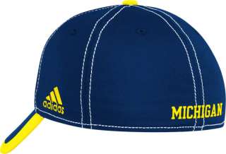   Wolverines Navy adidas 2011 Sideline Football Players Flex Hat  