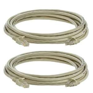 Cat6 Ethernet Cable   15 ft Gray   Gold Plated Contacts Male to Male 