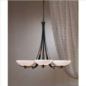   Chandelier Finish Brushed Steel, Shade Color Opal