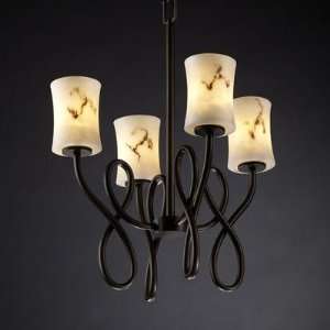 LumenAria Capellini Four Light Chandelier Shade Option Cylinder with 
