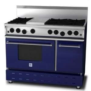   Natural Gas Range With 12 Inch Charbroiler   Cobalt Blue Appliances