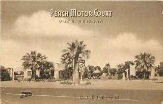 AZ YUMA PEACH MOTOR COURT COTTAGES MAILED 1948 T99229  