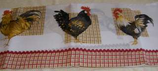 Country ROOSTERS Tier & Valance Kitchen Window Curtains Home Decor 