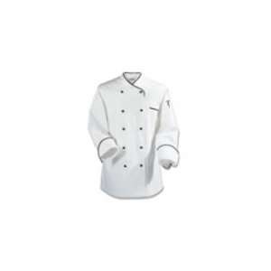 Intedge K345BP M LB   Chef Executive Coat w/ Piping, Medium, Light 