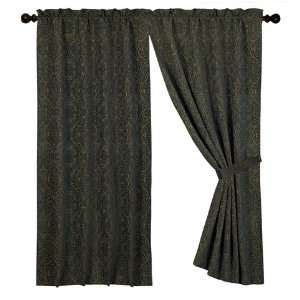   Chenille Damask Curtains / Drapes Pair 96x84
