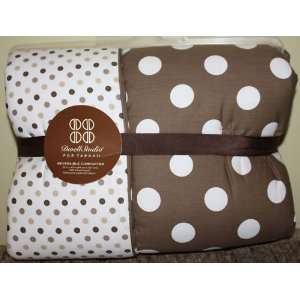   Studio Reversible Nursery Crib Comforter Chocolate Cocoa Brown Dot