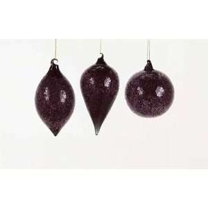  Black Frost Glass Premium Christmas Bulb Ornament