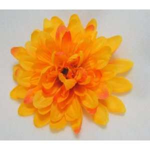  NEW Yellow Orange Chrysanthemum Mum Hair Flower Clip, Limited. Beauty