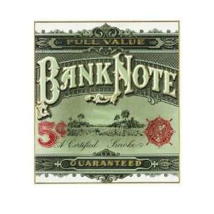  Bank Note Brand Cigar Outer Box Label Giclee Poster Print 